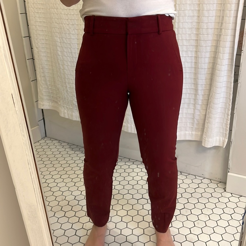 J.Crew Mercantile, maroon stretchy straight leg skinny trouser. New without tags